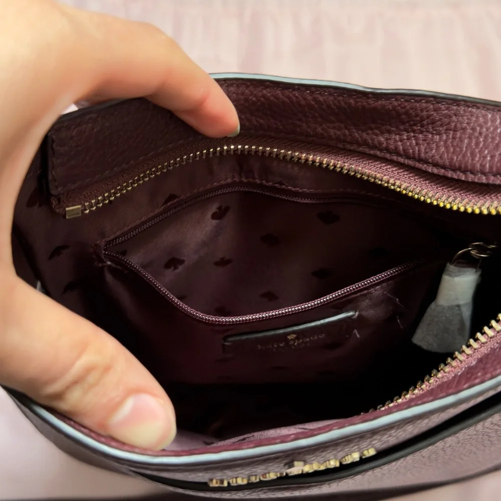 Kate Spade Plum Leather Adjustable Crossbody Bag - Picture 6 of 7